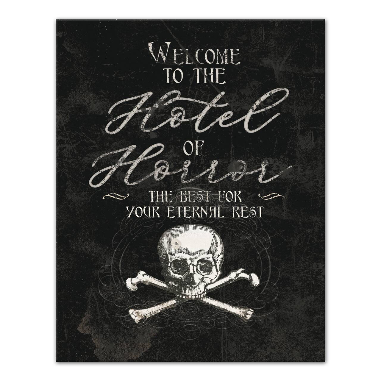 Hotel Of Horror Skull Canvas Wall Art